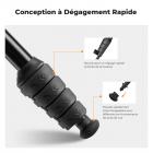 K&F Concept Monopode pour Appareil Photo de 63 pouces Monopode en Aluminium à 5 Sections de Hauteur avec Pieds en Métal et en Caoutchouc Conception 2 en 1, Accessoires d'Appareil Photo Légers et Portables