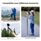 K&F Concept Monopode pour Appareil Photo de 63 pouces Monopode en Aluminium à 5 Sections de Hauteur avec Pieds en Métal et en Caoutchouc Conception 2 en 1, Accessoires d'Appareil Photo Légers et Portables