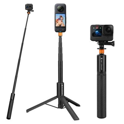 K&F Concept -näkymätön selfiekeppi, jatkovarsi (120 cm / 47,2 tuumaa) Insta360-urheilukameraan, GoPro-, DJI Action- ja 1/4 tuuman monopod-jalka GoPro-sovittimella.