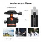 178cm Treppiede Video Compatto con Testa Sferica, Treppiede da Viaggio in Alluminio con Clip per Cellulare, Carico 8kg - K234A3+BH-36