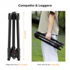 178cm Treppiede Video Compatto con Testa Sferica, Treppiede da Viaggio in Alluminio con Clip per Cellulare, Carico 8kg - K234A3+BH-36