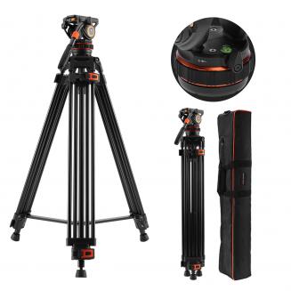 Video stativ VA3+BV10 Kamera Stativ Videostativ mit professionellem Fluidkopf, 191cm Video Tripod, Kamera Stativ kompatibel mit Canon Nikon Sony und Anderen DSLR, Camcorder, Kameras