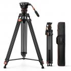 Video stativ VA3+BV10 Kamera Stativ Videostativ mit professionellem Fluidkopf, 191cm Video Tripod, Kamera Stativ kompatibel mit Canon Nikon Sony und Anderen DSLR, Camcorder, Kameras