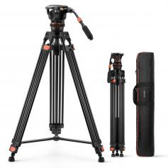 Video stativ VA3+BV10 Kamera Stativ Videostativ mit professionellem Fluidkopf, 191cm Video Tripod, Kamera Stativ kompatibel mit Canon Nikon Sony und Anderen DSLR, Camcorder, Kameras