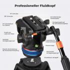 Video stativ VA3+BV10 Kamera Stativ Videostativ mit professionellem Fluidkopf, 191cm Video Tripod, Kamera Stativ kompatibel mit Canon Nikon Sony und Anderen DSLR, Camcorder, Kameras