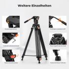 Video stativ VA3+BV10 Kamera Stativ Videostativ mit professionellem Fluidkopf, 191cm Video Tripod, Kamera Stativ kompatibel mit Canon Nikon Sony und Anderen DSLR, Camcorder, Kameras