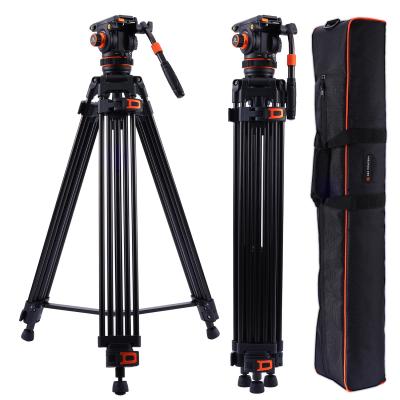 191cm Treppiede Video, Treppiede Resistente in Lega di Alluminio con Testa Fluida a 360°, Carico 10kg - VA3+BV20