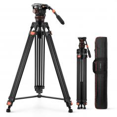 Video stativ VA3+BV20 Kamera Stativ Videostativ mit 360°Fluidkopf,191cm Video Tripod, Kamera Stativ kompatibel mit Canon Nikon Sony und Anderen DSLR,Camcorder,Kameras,10kg Belastbarkeit