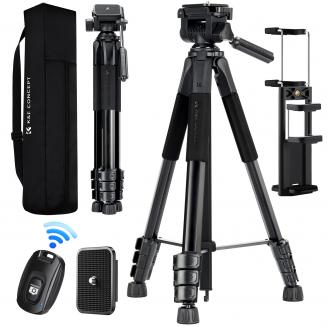 K&F Concept 68" Kamerastativ S254A3+BV01, Leichtes Stativ mit Tasche,172cm Handystativ