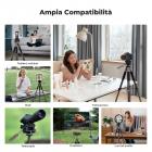 K&F Concept Treppiede per fotocamera, 75" Treppiedi per DSLR da viaggio portatile leggero per esterni per fotocamera, telefono, registrazione video, treppiede, clip per cellulare per smartphone, streaming live, vlog (grigio)