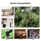K&F Concept 190cm Kamerastativ S255A3+BV01, Leichtes Stativ mit Tasche, Tragbare Fotostativ nur 1.3kg mit  Rutschfestes Hufeisenfußbett, Tripod für Smartphone, Reisestativ mit Handy-Tablet Halterung (Gold)