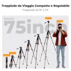 K&F Concept Treppiede Fotocamera e Smartphone 190cm, Treppiede Leggero in Alluminio S255A3+BV01 con Telecomando Bluetooth/Borsa/Clip 2-in-1, Cavalletto Fotografico per Canon Nikon Sony/DSLR/iPhone