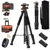 K&F Concept 75 cali/190 cm statyw fotograficzny, lekki statyw podróżny do lustrzanek cyfrowych na zewnątrz z głowicą kulową 360 stopni, nośność 8 kg/17,6 funta, klips do telefonu komórkowego i pilot zdalnego sterowania do smartfona S255A3+BH-36 K&F Concept 75 cali/190 cm statyw fotograficzny, lekki statyw podróżny do lustrzanek cyfrowych na zewnątrz z głowicą kulową 360 stopni, nośność 8 kg/17,6 funta, klips do telefonu komórkowego i pilot zdalnego sterowania do smartfona S255A3+BH-36