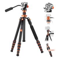173cm Treppiede Leggero in Fibra di Carbonio per Fotocamera con Testa Idraulica per Video, Pieghevole, Gamba Smontabile e Blocco a Vite in Metallo, Serie Omni O255C4+FH-03 173cm Treppiede Leggero in Fibra di Carbonio per Fotocamera con Testa Idraulica per Video, Pieghevole, Gamba Smontabile e Blocco a Vite in Metallo, Serie Omni O255C4+FH-03
