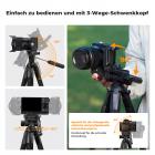 K&F Concept Kamerastativ S255A3+BV01 Leichtes Stativ mit Tasche 190cm Handystativ Tripod für Canon Nikon Sony Kamera/DSLR Stativ für Smartphone,Reisestativ mit Handy-Tablet-Halterung(Schwarz)