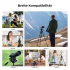 K&F Concept Kamerastativ S255A3+BV01 Leichtes Stativ mit Tasche 190cm Handystativ Tripod für Canon Nikon Sony Kamera/DSLR Stativ für Smartphone,Reisestativ mit Handy-Tablet-Halterung(Schwarz)