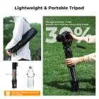 75" Kamera Tripod Hafif Taşınabilir Seyahat Açık Hava DSLR Tripodları Kamera Telefon Video Kayıt Tripod Standı, Akıllı Telefon Canlı Yayın Vlog için Cep Telefonu Klipsi (siyah+koyu gri, 75'')