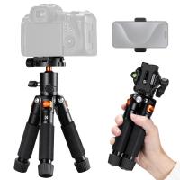 55cm Mini Treppiede Pieghevole da Tavolo in Lega di Alluminio con Testa a Sfera BH-25L a Baricentro Basso, Piastra a sgancio rapido da 1/4", supporta 6kg, include un morsetto per telefono a forma di E 55cm Mini Treppiede Pieghevole da Tavolo in Lega di Alluminio con Testa a Sfera BH-25L a Baricentro Basso, Piastra a sgancio rapido da 1/4", supporta 6kg, include un morsetto per telefono a forma di E