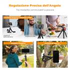 Supporto magnetico per telefono Octopus con treppiede, dotato di guida magnetica, telecomando Bluetooth, cordino per telefono cellulare, adattatore GoPro MS36