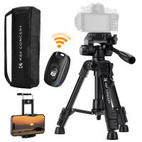 K&F Concept Mini-Tischstativ für Kamera, 25'' Aluminium-Tischstativ Handy-Videostativ mit Fernbedienung, tragbares Reisestativ für DSLR-Kameras Camcorder Telefon Projektor Spektiv S233A0
