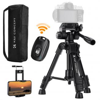 K&F Concept Mini-Tischstativ für Kamera, 25'' Aluminium-Tischstativ Handy-Videostativ mit Fernbedienung, tragbares Reisestativ für DSLR-Kameras Camcorder Telefon Projektor Spektiv S233A0