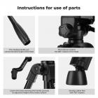 K&F Concept Mini-bordstativ for kamera, 25-tommers aluminiums bordstativ for mobiltelefon og fjernkontroll, bærbart reisestativ for DSLR-kameraer, videokamera, telefon, projektor, spotting scope S233A0