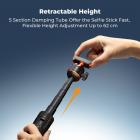 Trípode magnético de liberación rápida de 65 cm (25,6") compatible con DJI Osmo Nano/Osmo Action 6, mango extensible 2 en 1 con varilla de extensión, palo selfie con rótula de 360°, soporte para vlogs y accesorios K&F CONCEPT.