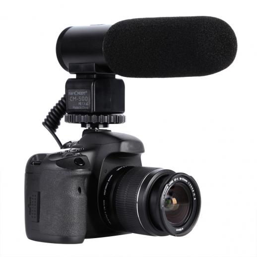 Microfone Shotgun CM-500 para fotografia com câmera DSLR