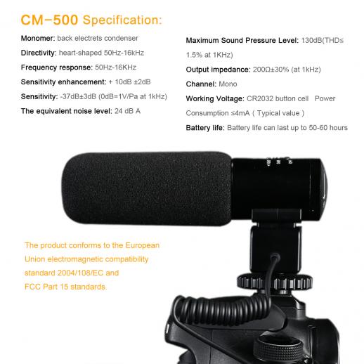 mit +20 dB Verstärkung Live-Streaming Youtube Studio 3,5 mm Klinke Camcorder Vlog Kameramikrofon für Videokamera für Interviews 