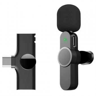 EP033 Mini-Plug-Play-Mikrofon Drahtloses Lavalier-Mikrofon für Typ-C-Telefone & Laptop