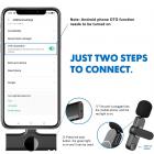 EP033 Mini Tak Çalıştır Mikrofon Kablosuz Yaka Mikrofonu Type-C Telefonlar İçin Yüz Bilgisayarı