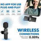 EP033 Mini Tak Çalıştır Mikrofon Kablosuz Yaka Mikrofonu Type-C Telefonlar İçin Yüz Bilgisayarı