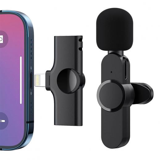 EP033 Mini Plug Play-mikrofon Trådlös Lavalier-mikrofon för iPhone och iPad
