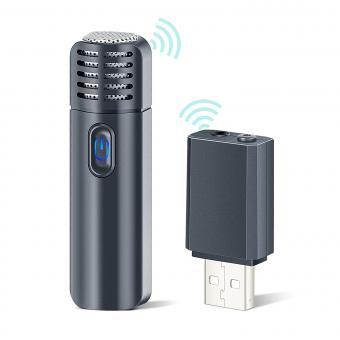 A10 Kabelloses Lavaliermikrofon Ansteckmikrofonsystem Plug&Play für Vlogger - iPhone + Typ-C adapter