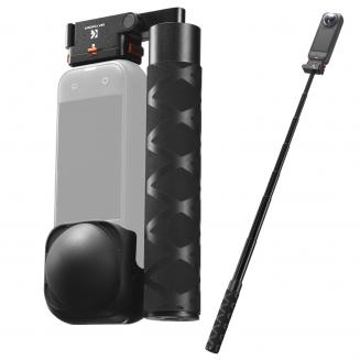 K&F CONCEPT - Palo selfie plegable magnético de liberación rápida compatible con Insta360 X5, varilla de extensión de aleación de aluminio de 89 cm/35 pulgadas, poste invisible, empuñadura ajustable con bloqueo de seguridad