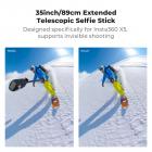 K&F CONCEPT - Palo selfie plegable magnético de liberación rápida compatible con Insta360 X5, varilla de extensión de aleación de aluminio de 89 cm/35 pulgadas, poste invisible, empuñadura ajustable con bloqueo de seguridad