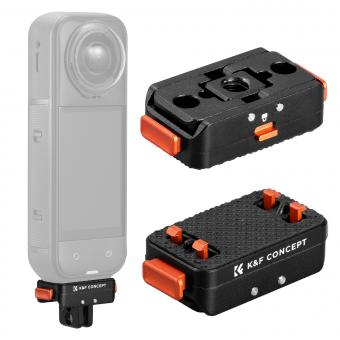 K&F Concept 1Pcs Magnetic Quick Release Adapter Mount Compatible with Insta360 X5, with 1/4 Screw Hole/Adapter Connection/Safety Lock, Aluminum Alloy Bracket Expansion Base Stand for Ace Pro 2