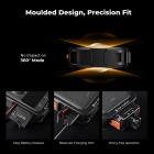 K&F CONCEPT Metallkamerabur Kompatibelt med DJI Osmo 360 Tilbehør, Beskyttelsesetui i Aluminiumslegering | Med Silikonlinsedeksel | Utvidelsesramme med 2 Cold Shoe-fester | Innebygd Ladegrensesnitt