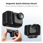 K&F CONCEPT Magnetisk Quick Release Adapter Mount Kompatibel med Insta360 GO Ultra, Udvidelsesbase med 1/4 Skruehul/Foldbart Stik til Stativ, Selfiestang, Actionkamera Tilbehør