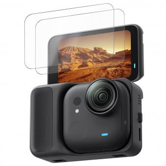 K&F CONCEPT 3-pak skærmbeskytter kompatibel med Insta360 GO Ultra, 2.5D buet kantbeskyttelse High Definition hærdet glas 9H hårdhed ridsefast antiboble, Go Ultra actionkamera tilbehør