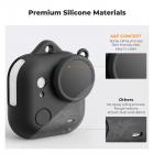 K&F Concept sort silikone-etui kompatibel med Insta360 Go Ultra kameratilbehør, blødt beskyttelsesetui med objektivdæksel, hukommelseskort åbent på siden, all-round beskyttelse til actionkameratilbehør