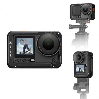 K&F Concept Kamerakäfig aus Aluminiumlegierung, kompatibel mit DJI Osmo Action 6, Schutzhülle mit Erweiterungsrahmen und Blitzschuhhalterung | 1/4"-Schraubadapter für Stativ und Selfie-Stick