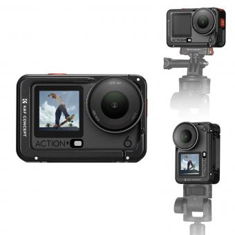 K&F CONCEPT Aluminum Alloy Camera Cage Compatible with DJI Osmo Action 6 Camera Accessories, Protective Cage Expansion Frame Case with Cold Shoe Mount | 1/4