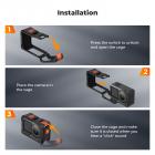 K&F CONCEPT Aluminum Alloy Camera Cage Compatible with DJI Osmo Action 6 Camera Accessories, Protective Cage Expansion Frame Case with Cold Shoe Mount | 1/4