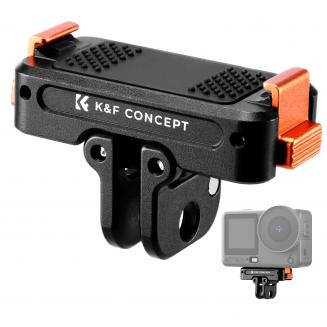 Support adaptateur magnétique à dégagement rapide K&F CONCEPT compatible avec DJI Osmo Nano/Osmo Action 6, support d'extension avec filetage 1/4", connecteur pliable et boucle à dégagement rapide, accessoires pour caméras d'action