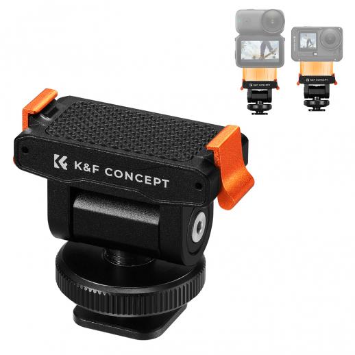 K&F CONCEPT Cold Shoe Mount Compatible with DJI Osmo Nano/Osmo Action 6, Action Camera Magnetic Quick Mount Holder, Tripod Adapter Hot Shoe Camera Connector with 1/4