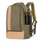 Mochila para câmera Bolsa de fotografia de lona elegante com capa de chuva para câmera DSLR, laptop de 14 polegadas - 17 L