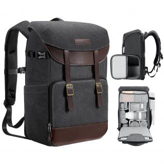 K&F Concept Camera Backpacks dla fotografów Torba podróżna na statyw, obiektyw, akcesoria z przegrodą na laptopa i pokrowcem przeciwdeszczowym Wodoodporne wielofunkcyjne torby na aparaty cyfrowe Dslr w kolorze czarnym