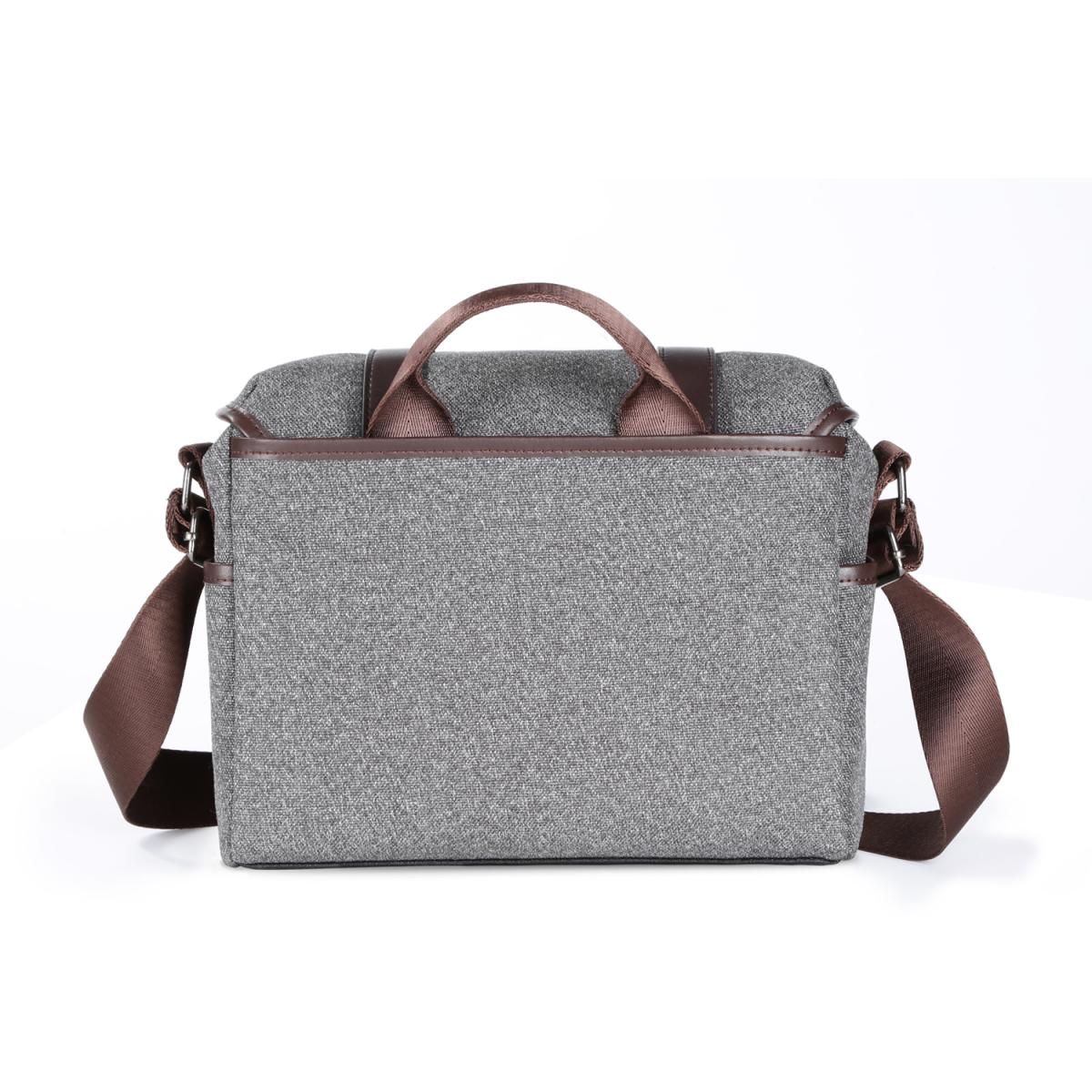 DSLR Camera Messenger Shoulder Bag Gray 9.8*5.1*8.7 inches