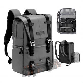 Mochila para cámara, bolsas para cámaras para fotógrafos, estuche para cámara de gran capacidad con funda para lluvia, compartimento para computadora portátil de 15 a 15,6 pulgadas, compatible con drones Canon, Nikon, Sony y DJI Mavic - Mochila de 20 l Ur